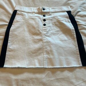 HUE black and white denim skirt.